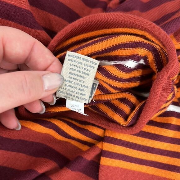 ❤️Last Chance Duluth Trading Co Striped Coolmax Turtleneck Pullover Size XS - Picture 5 of 8